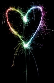 sparkling rainbow heart