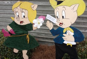 This year's festival theme was "Gone With the Swine." Porky's speech bubble reads, "Frankly, my dear, I don't give ham!"