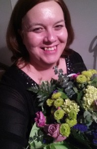 Awesome friend J brought me flowers! :)