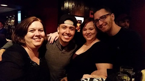 With Danny, friend Teresa, and Travis